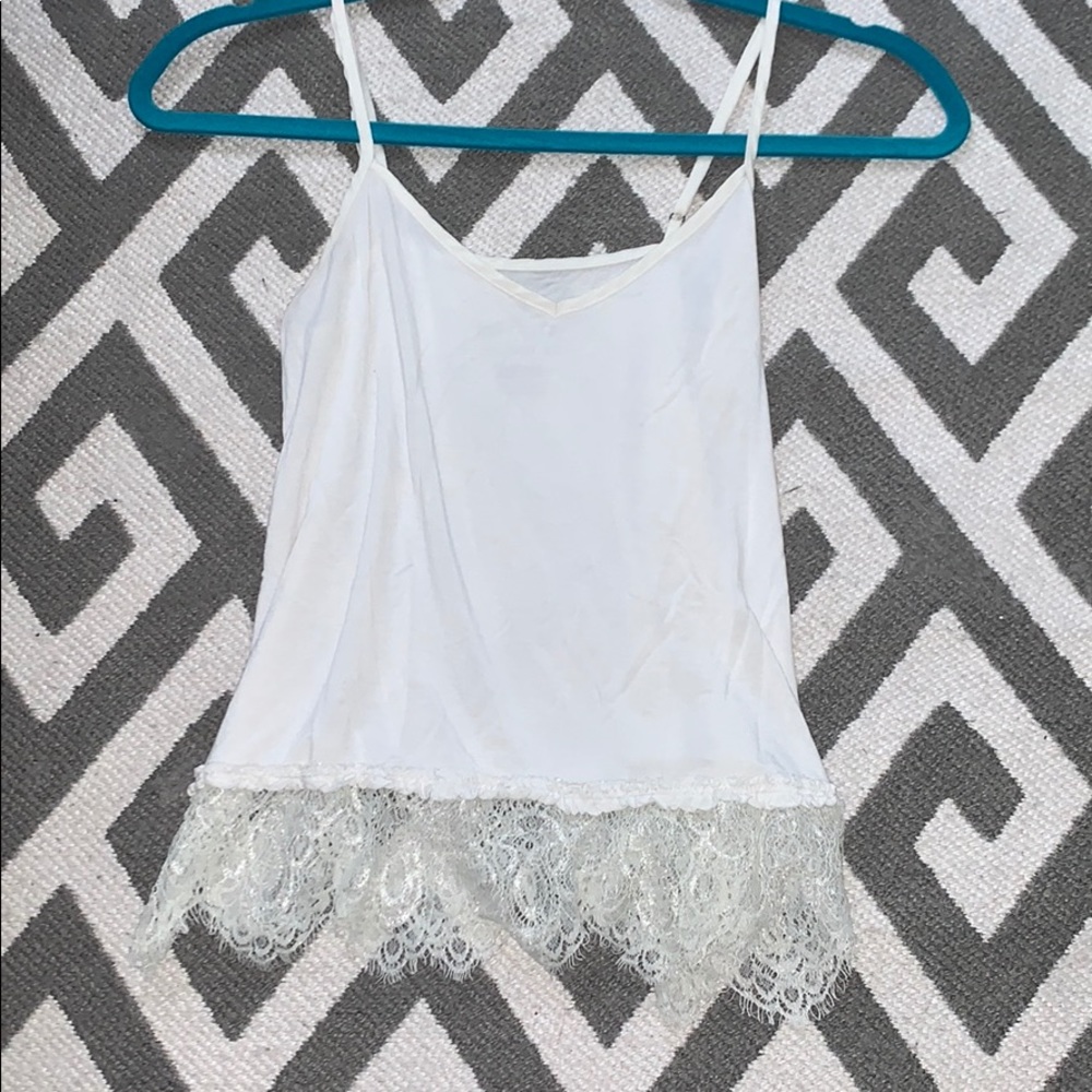 Lace detail White Tank